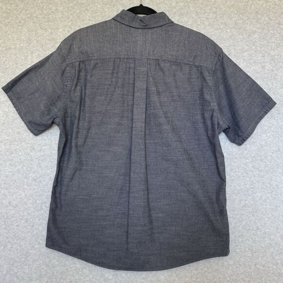 Eddie Bauer Short Sleeve Button Up Shirt Mens Large Blue 100% Cotton Woven - Picture 2 of 6